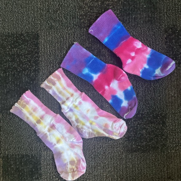 Vintage Set/2 Tie Dye Cotton Baby Socks 90's Y2K 10 months to 2 years - Girls - Picture 2 of 4